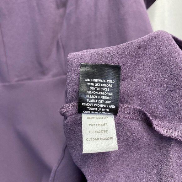 TORRID Cris Cross Crew-Neck Short Cap Sleeve Peplum Blouse Women Sz 0 Purple - Picture 10 of 16